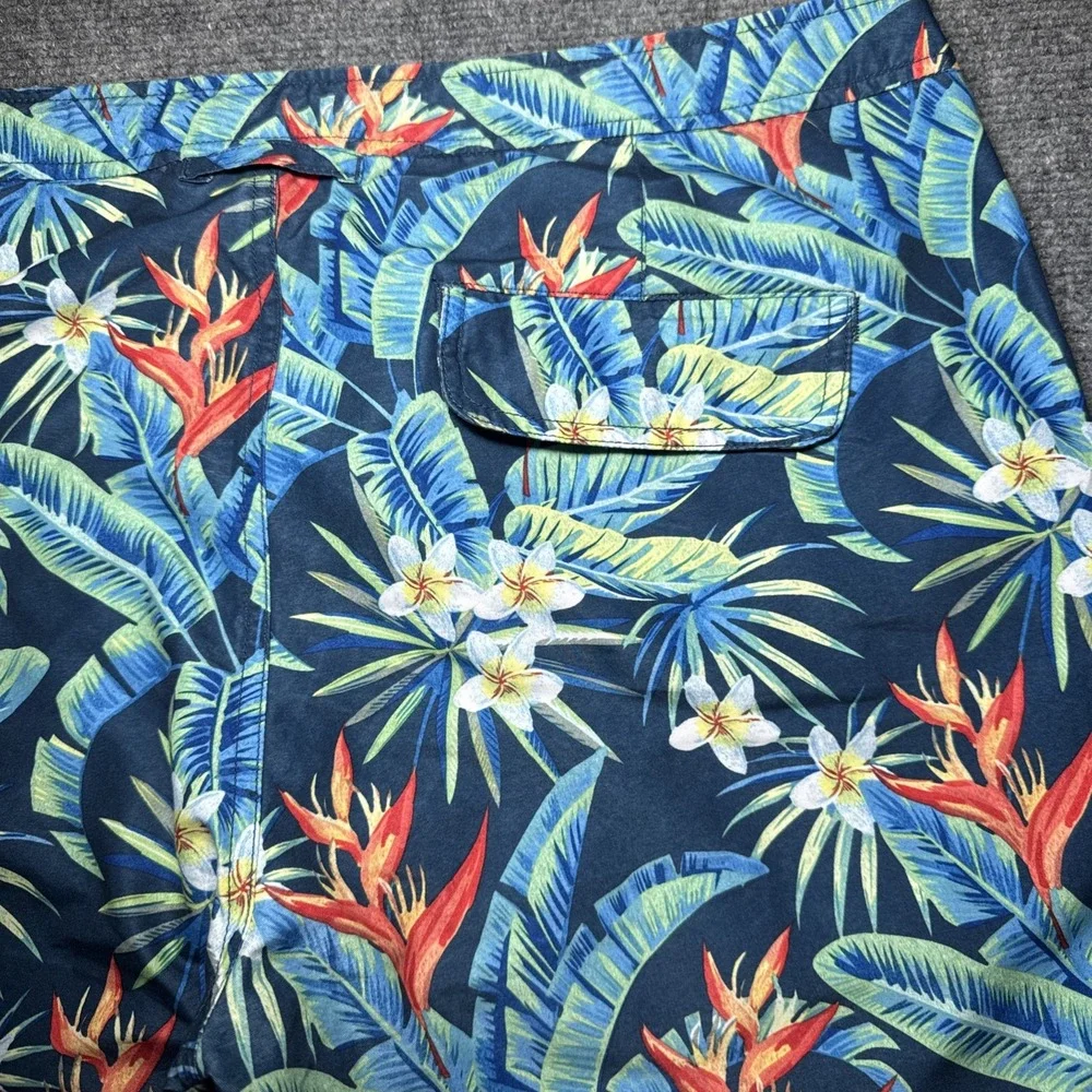 Onia The Calder Swim Board Trunks Blue Floral Print Men Size 34 Drawstring Lined